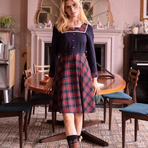 NWT Miss Patina London Glamis Dress Tartan Plaid Size US 6 Med Academia Holiday